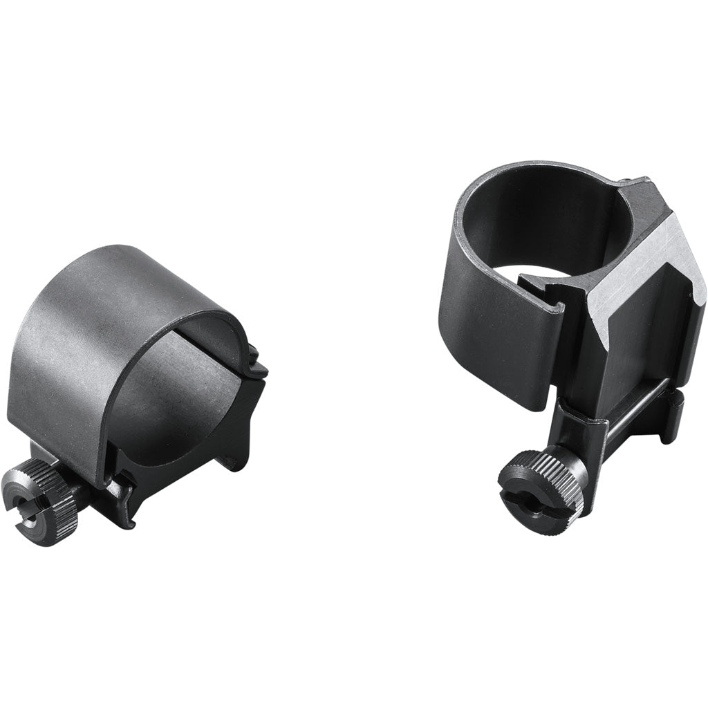 Weaver Classic Detachable Extended Rings Matte Black 1" Medium Top Mount Dual EXT Clam Pack