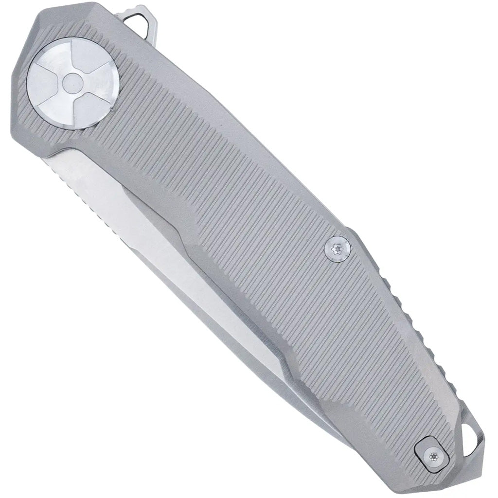 CobraTec Barracuda Titanium M390 Knife Folding Blade Silver