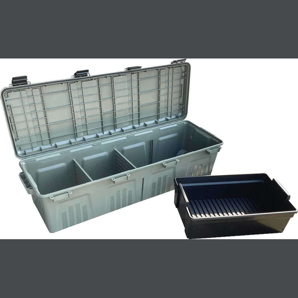 MTM The Mule Mobile Gear Carrier Wheeled Crate w/ Divider Dark Earth
