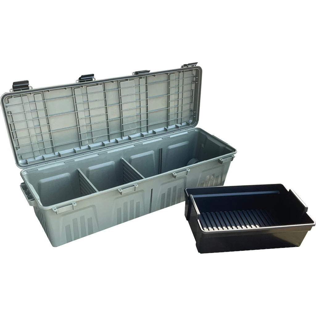 MTM The Mule Mobile Gear Carrier Wheeled Crate w/ Divider Dark Earth