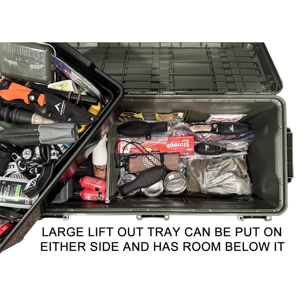 MTM The Mule Mobile Gear Carrier Wheeled Crate w/ Divider Dark Earth