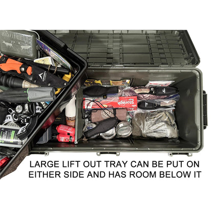 MTM The Mule Mobile Gear Carrier Wheeled Crate w/ Divider Dark Earth