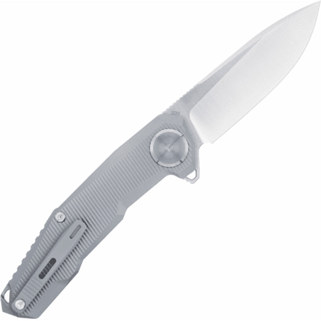 CobraTec Barracuda Titanium M390 Button Lock Knife Folding Blade Silver