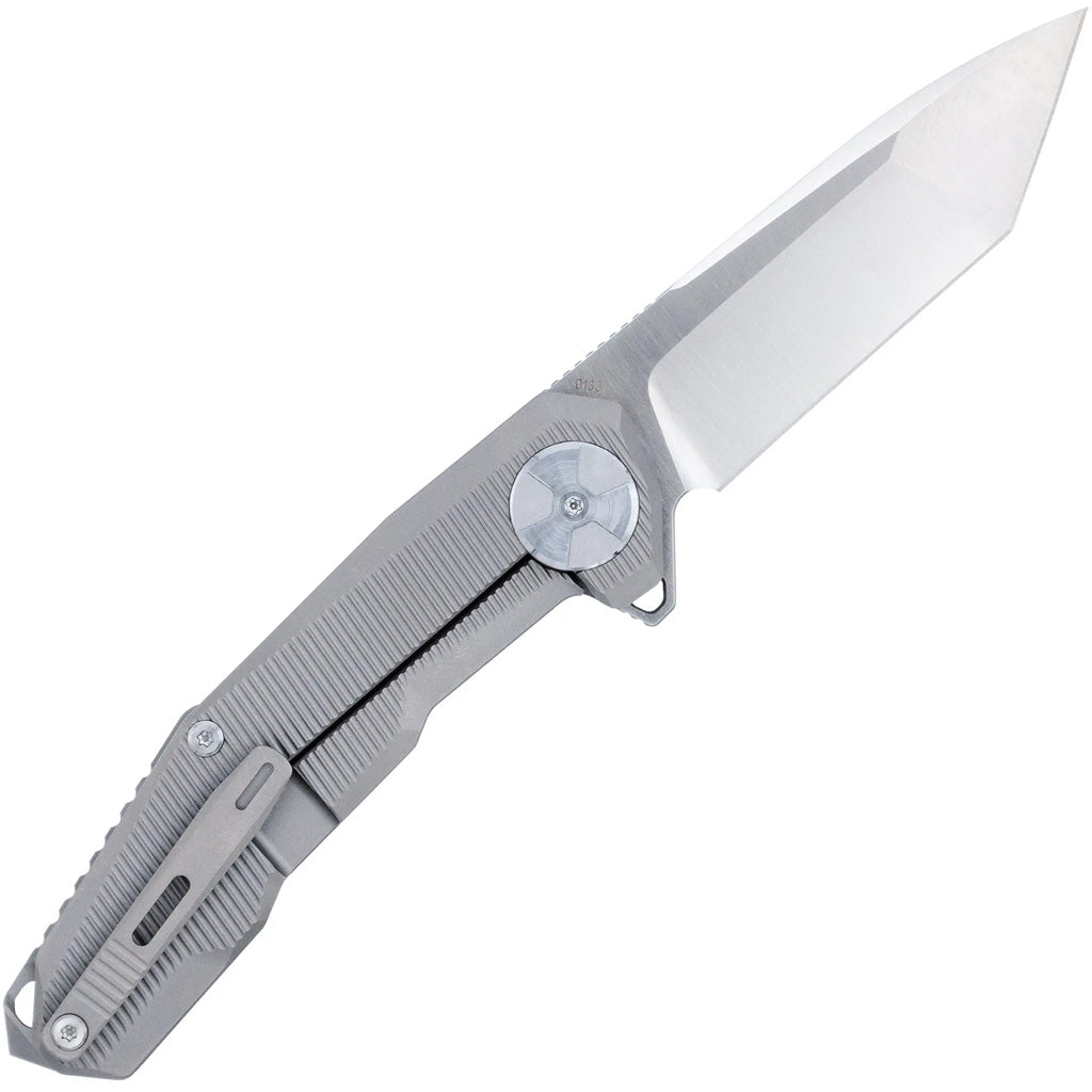 CobraTec Barracuda Titanium M390 Knife Folding Blade Silver