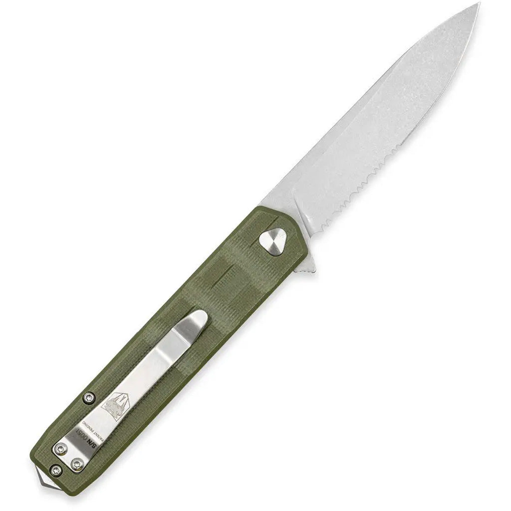 CobraTec Medium Kuzio Drop Serrated Folder Knife